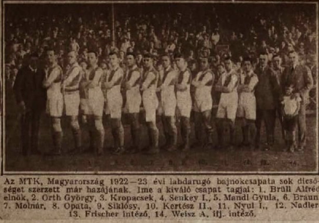 Ezen a napon nyerte meg az országos bajnoki döntőt 1923-ban csapatunk