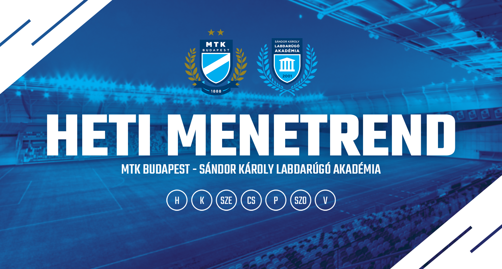 FRISSÍTVE! Az MTK Budapest és a Sándor Károly Labdarúgó Akadémia csapatainak menetrendje szeptember 4-10. között