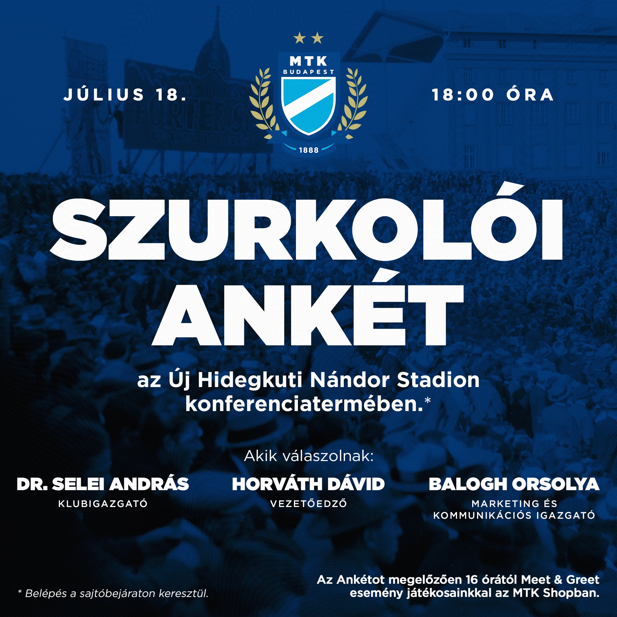 Jön az idei szurkolói ankét! - előtte Meet & greet az MTK Shopban!